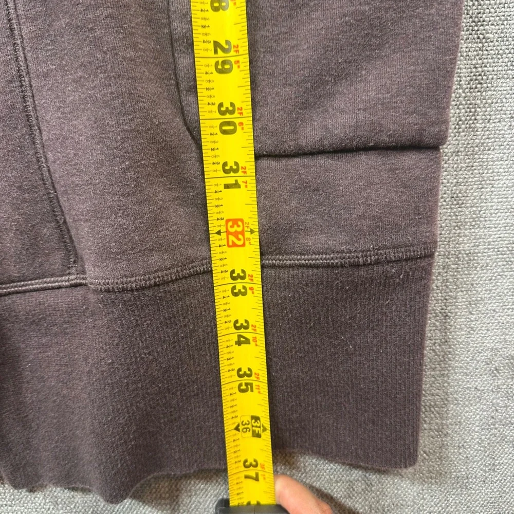 Lululemon Hooded Wrap Cardigan Womens 6 Brown Longline Fleece Thumbhole